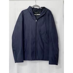 Banana Republic Mens XL Hooded Water Resistant Nylon Jacket Navy Blue